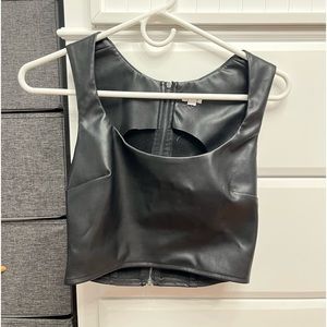 Black Leather going out top from Garage